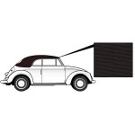 Poszycie dachu cabrio brązowe płótno T1 67-72