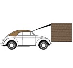 Poszycie dachu cabrio beżowe płótno T1 67-72, 1302