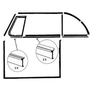 Zgarniacz zewnętrzny szyby drzwi 2szt. T1 Cab 64-