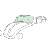 Szyba przednia zielona T1 Cabrio 1303