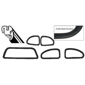 Zestaw uszczelek szyb pod klin alu 4szt T1 -53