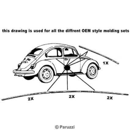 Listwy ozdobne chromowane (zestaw) TQ T1 1302