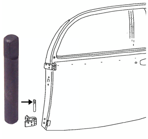 Bolec / sworzeń zawiasu drzwi standard 8,00mm T1