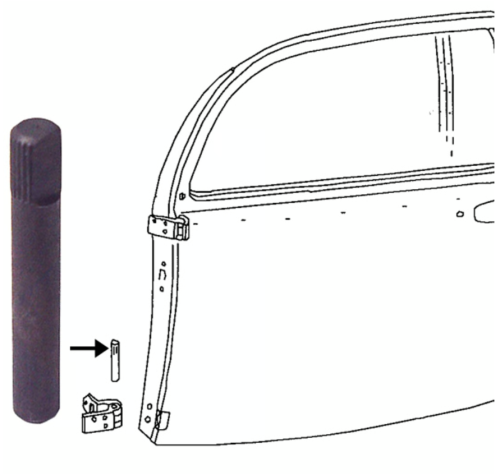 Bolec / sworzeń zawiasu drzwi 8,20mm T1