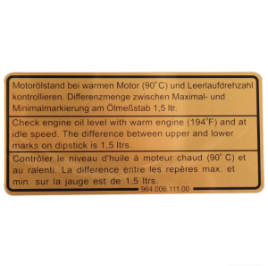 Naklejka poziomu oleju silnikowego 911 88-97