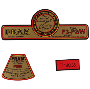 Zestaw naklejek filtra oleju FRAM 356 50-65