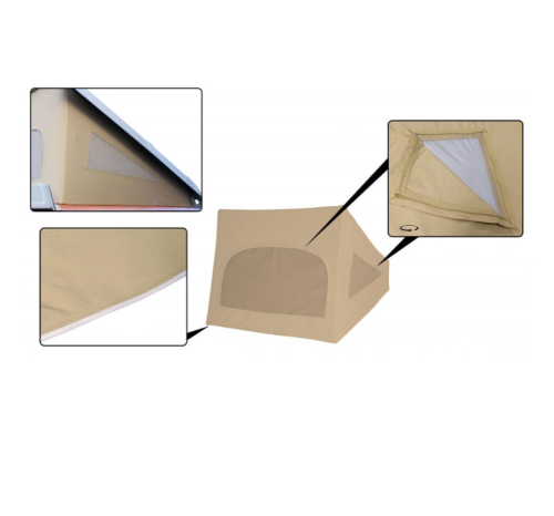 Namiot dachowy Westfalia 3 okna beż canvas T3 84-