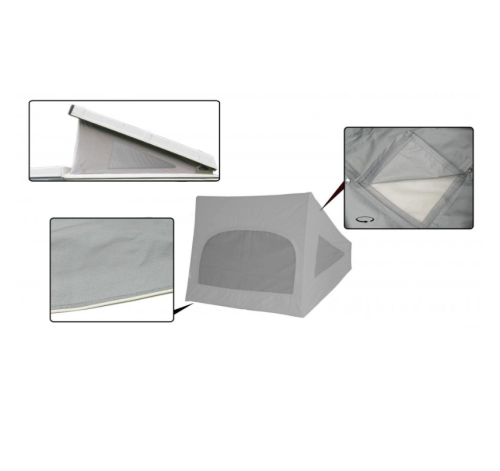 Namiot dachowy Westfalia 3 okna szary canva T3 84-