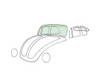 Szyba przednia zielona zielony pas T1 Cabrio 1303
