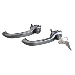 Klamki drzwi z kluczykami chrom Bulik T1 63-67