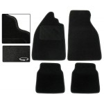 Dywaniki welurowe czarne komplet 4 sztuki T1