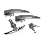 Zestaw klamek z kluczykami chrom T1 52-55