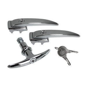 Zestaw klamek z kluczykami chrom T1 52-55