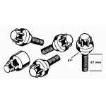 Zestaw śrub antykradzież. M14 x 1.5 27 mm  4szt.