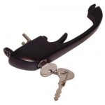 Klamka drzwi z kluczykami czarna T25/T3