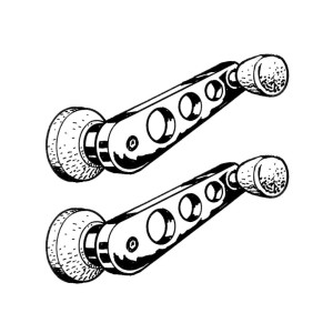 Korbki szyb chrom-drewno T1 66-, Typ3, T14 2szt.